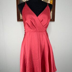 Express Fit & Flare Dress Women's Small Spaghetti Strap Pale Red Party Casual
